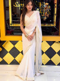 White Celebrity Choice Saree