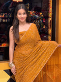 Golden brown Full Handwork Saree