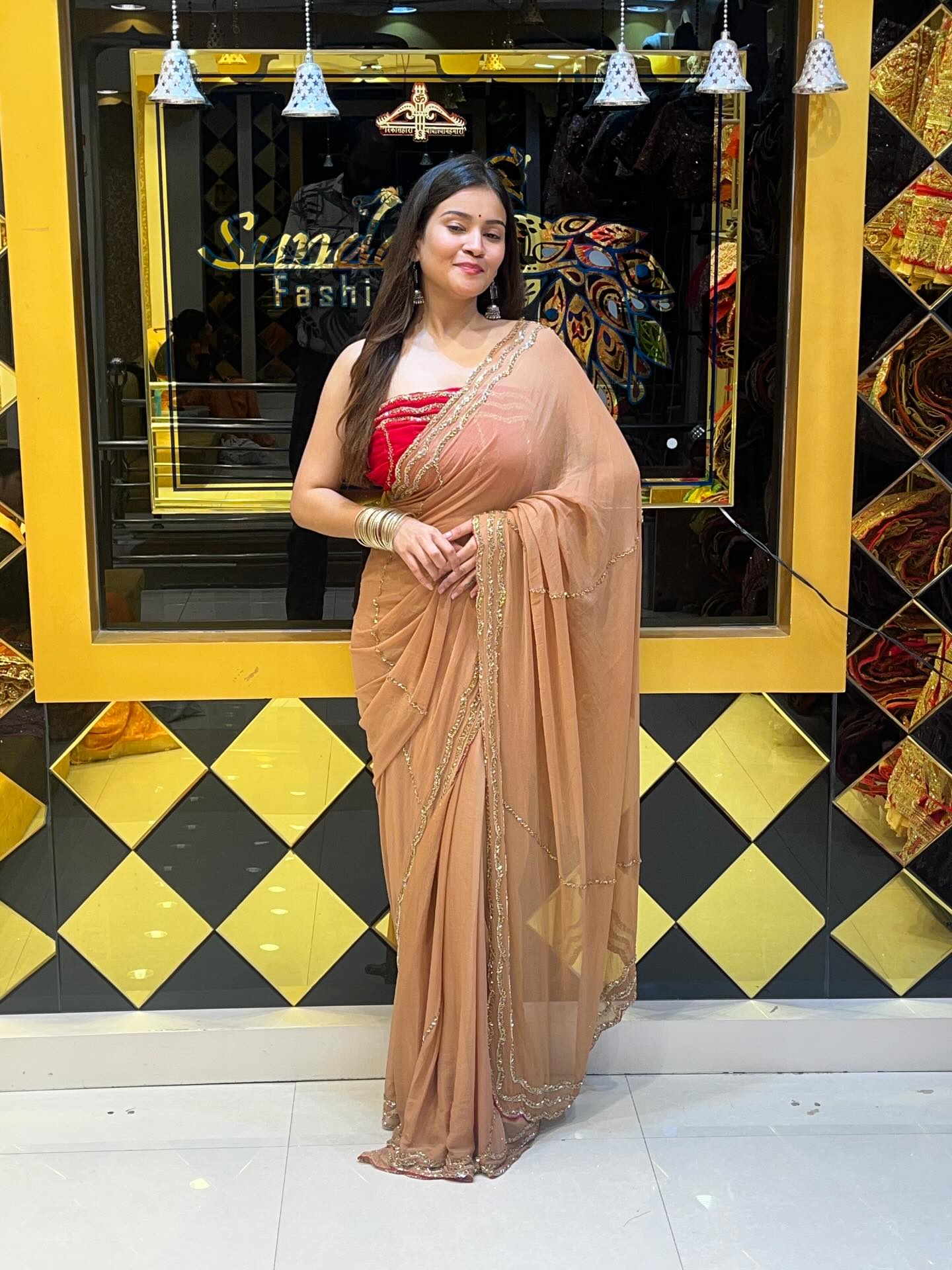 Handwork Pure Chiffon Saree