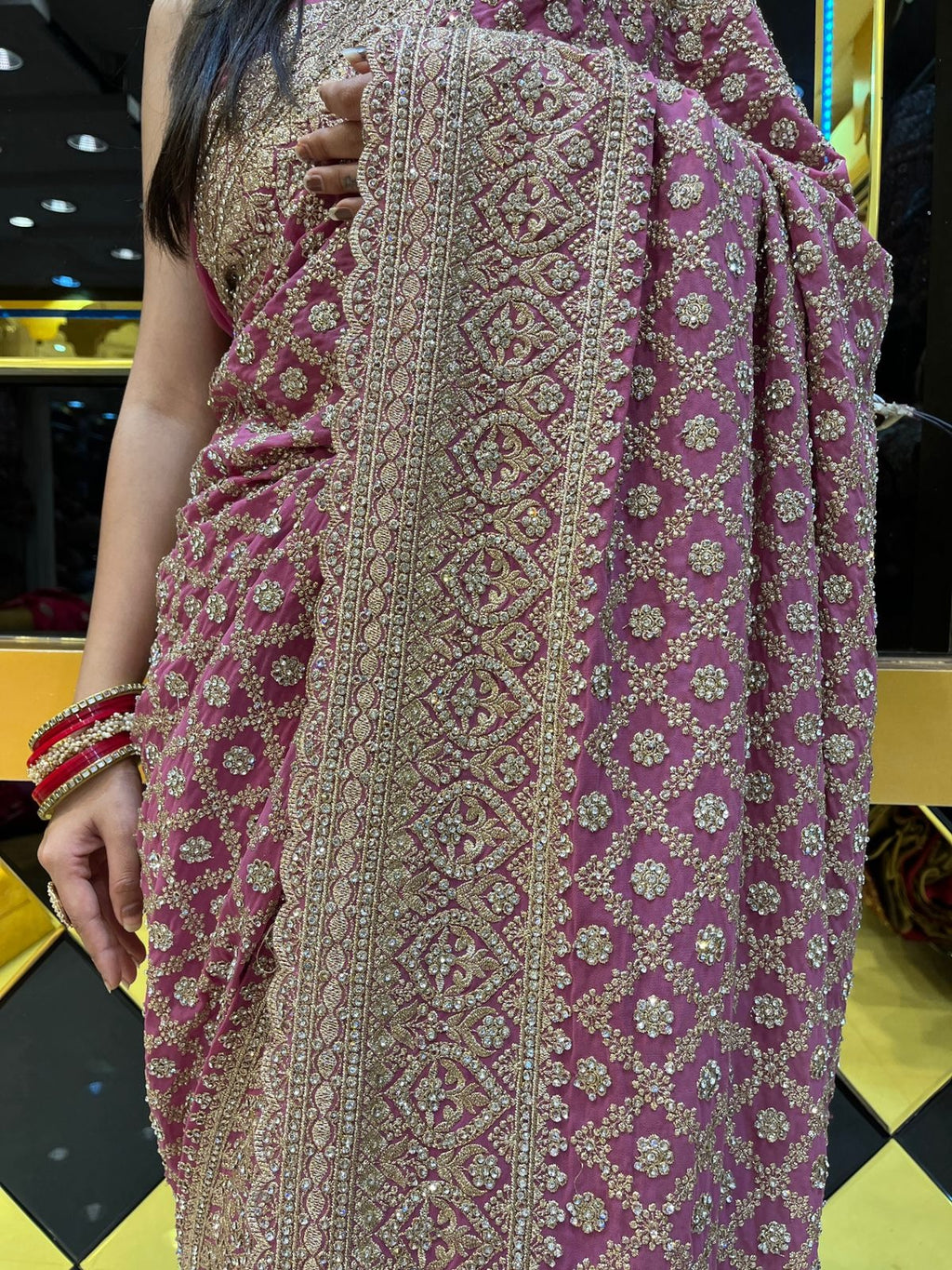 Pink Bridal Saree