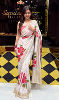 Premium Floral Handwork Designer Saree (208)