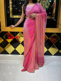 Pink Ombre Katdana Handwork Saree