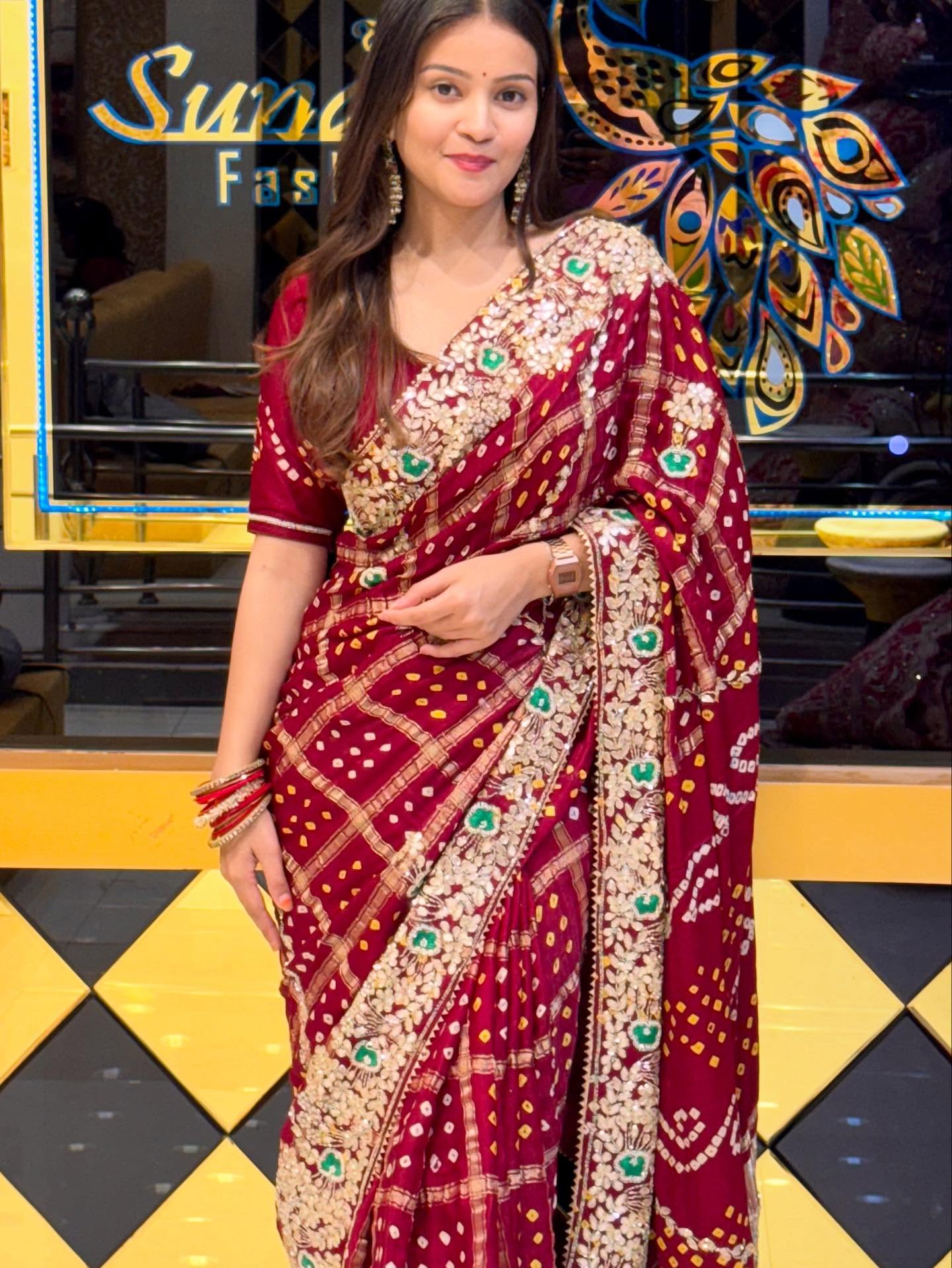 Maroon Red Traditional Saree