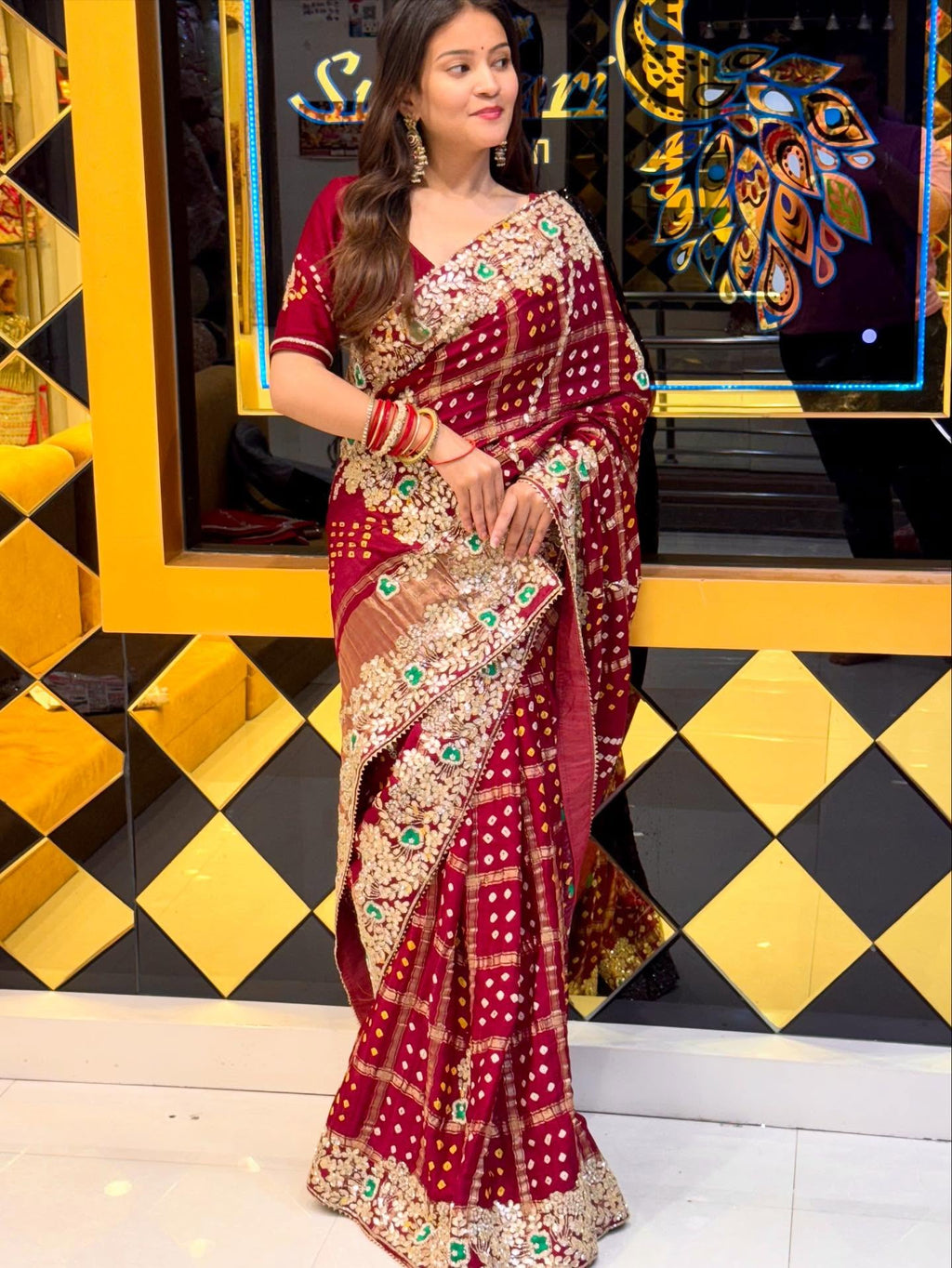Maroon Red Traditional Saree
