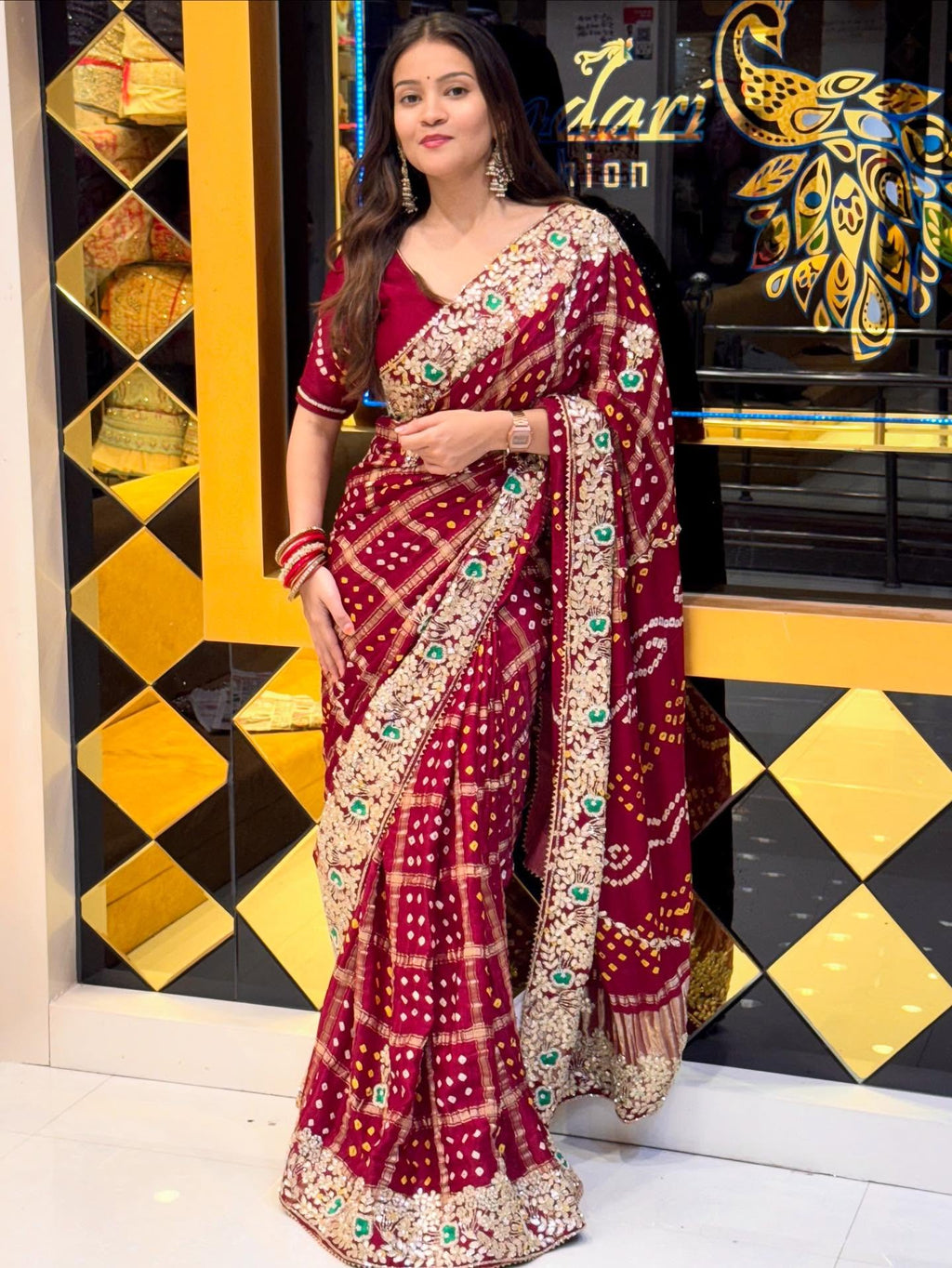 Maroon Red Traditional Saree