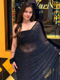 Black Handwork Cocktail Saree