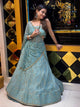 Blue Handwork Partywear Lehenga Set