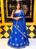 Royal Blue Bandhej Lehenga
