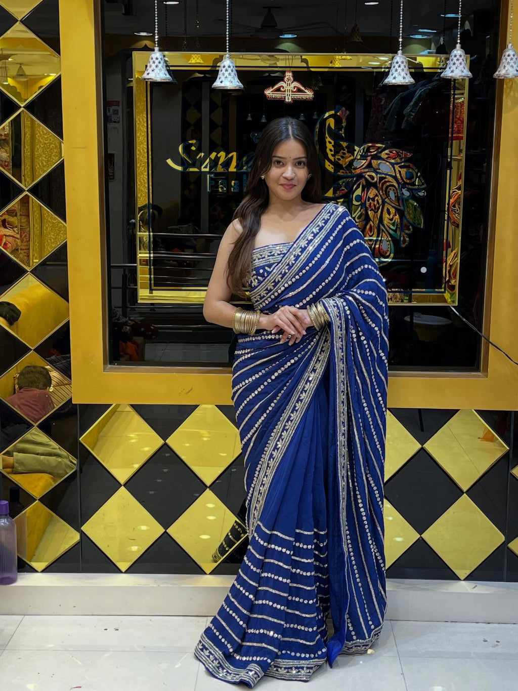 Royal Blue Handwork Saree