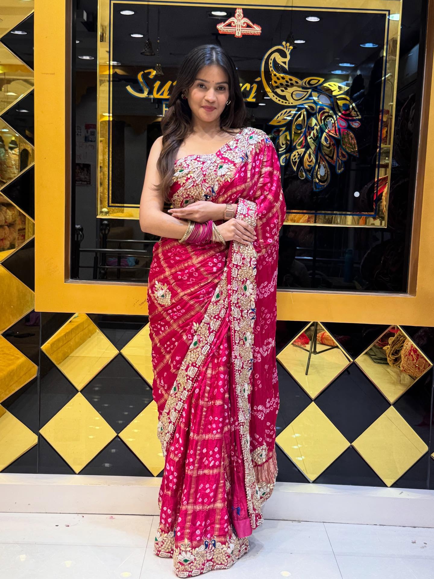 Traditional Pink Ghatchola Saree