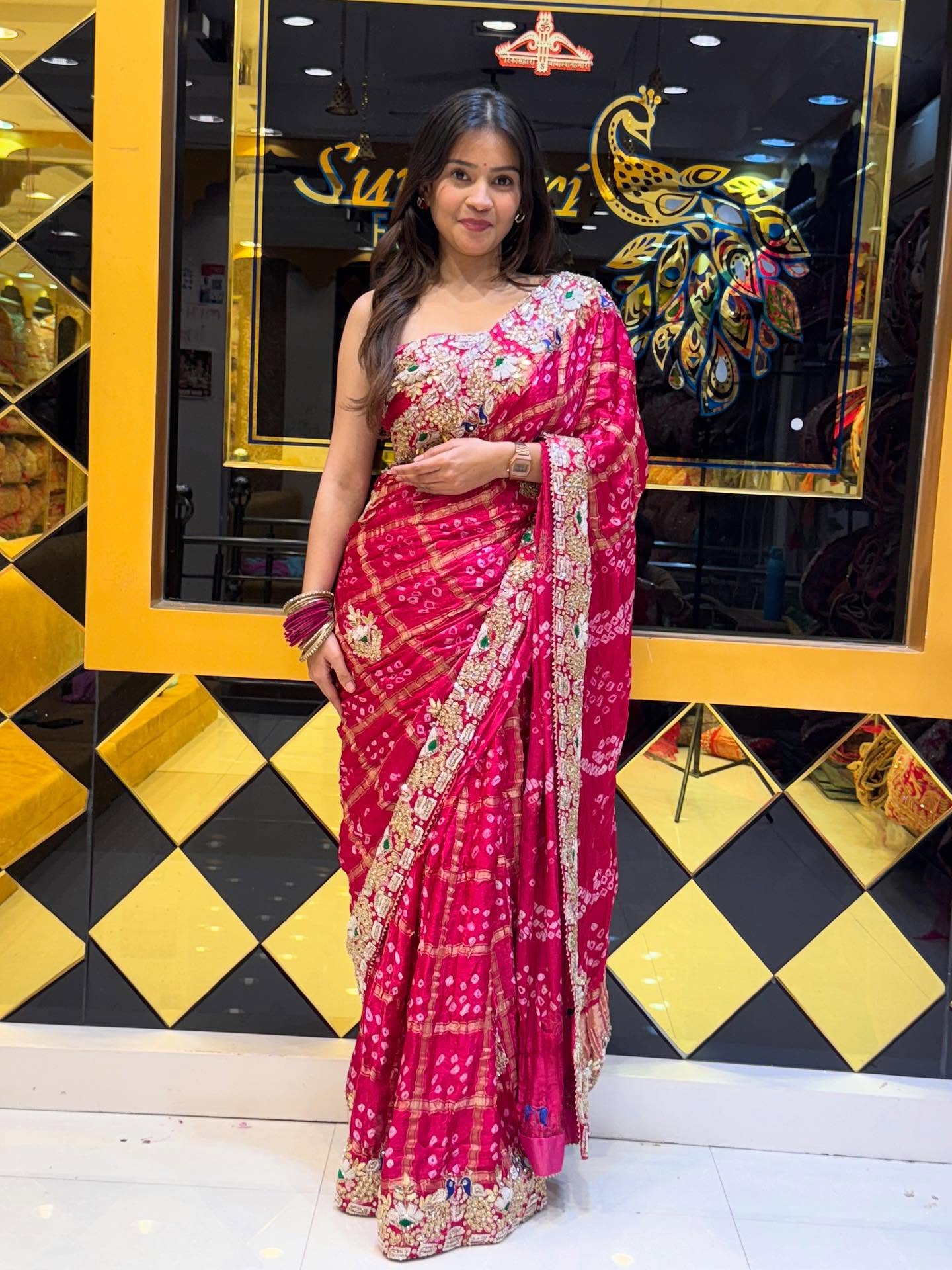 Traditional Pink Ghatchola Saree