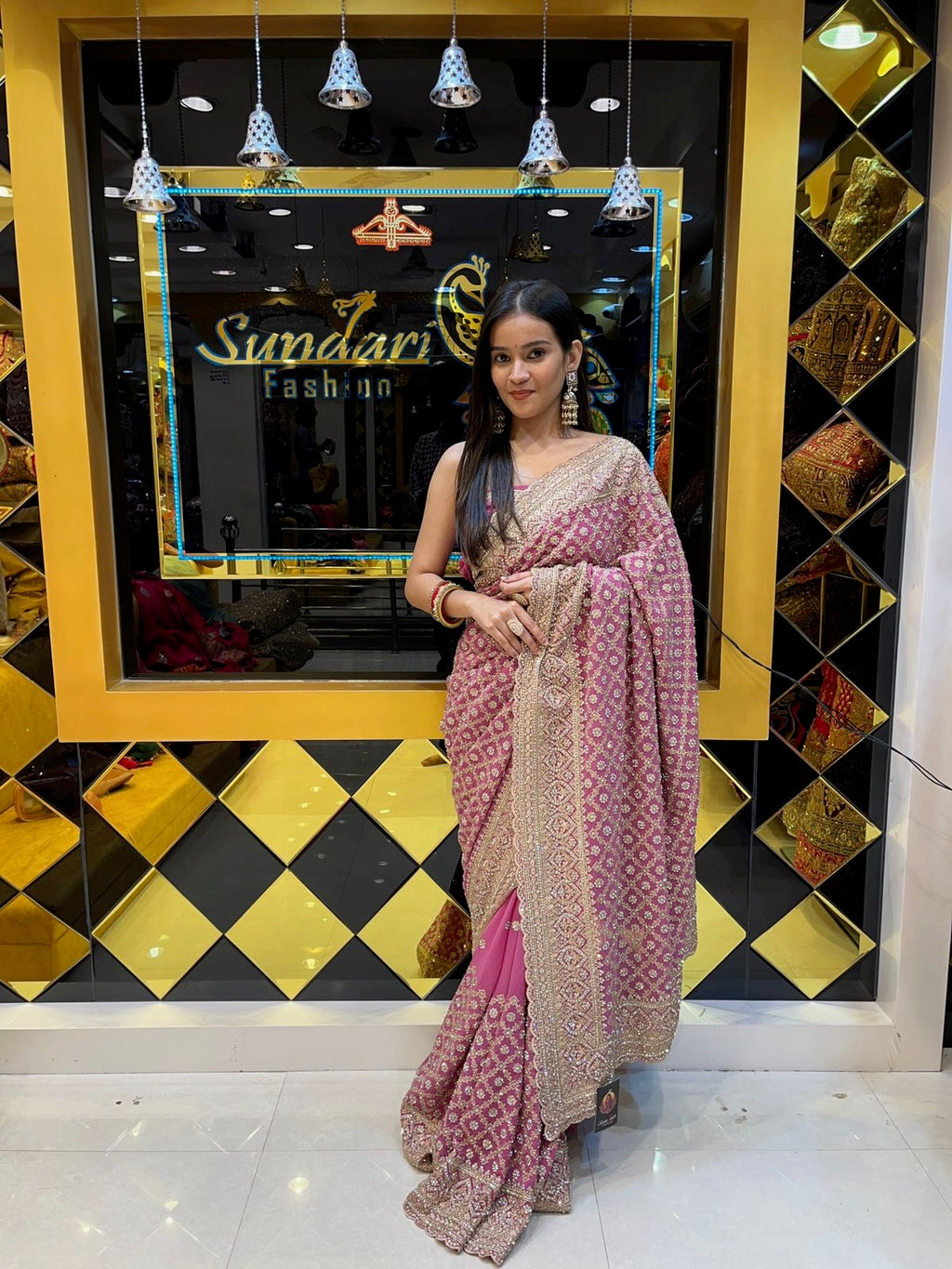 Pink Bridal Saree