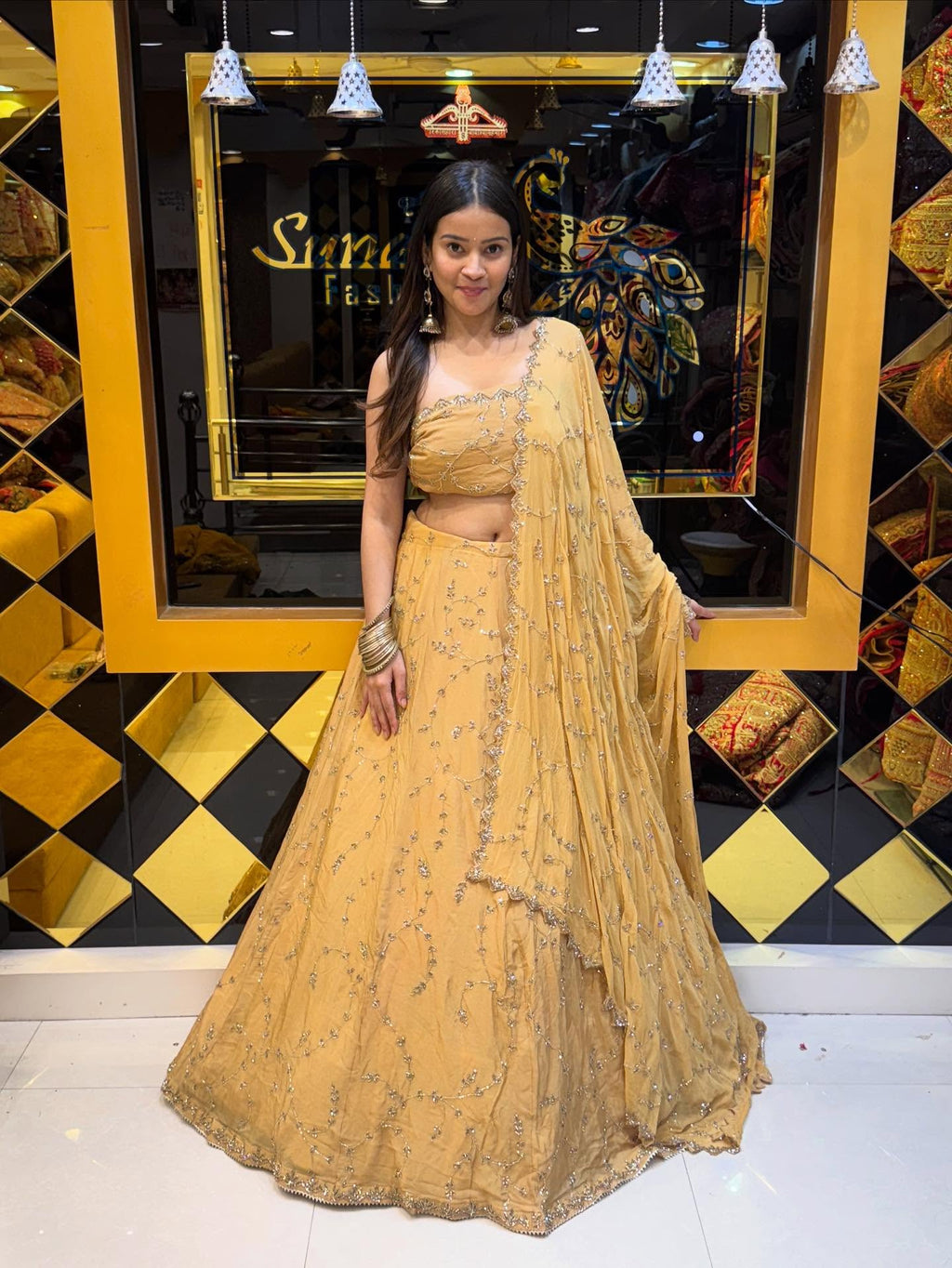 Golden Handwork Lehenga Set