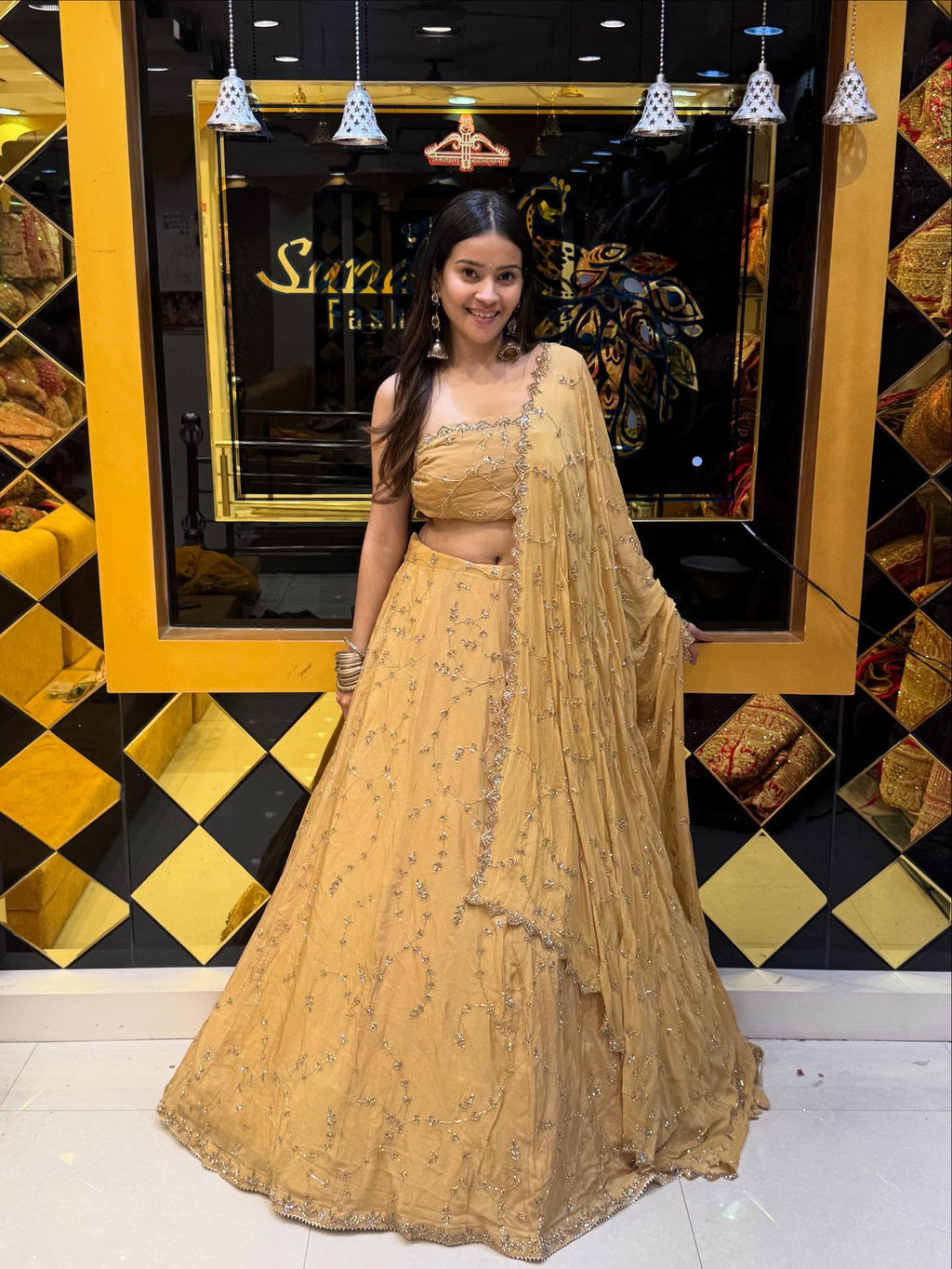 Golden Handwork Lehenga Set