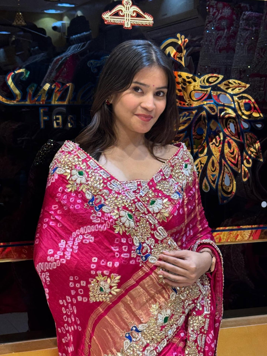 Traditional Pink Ghatchola Saree