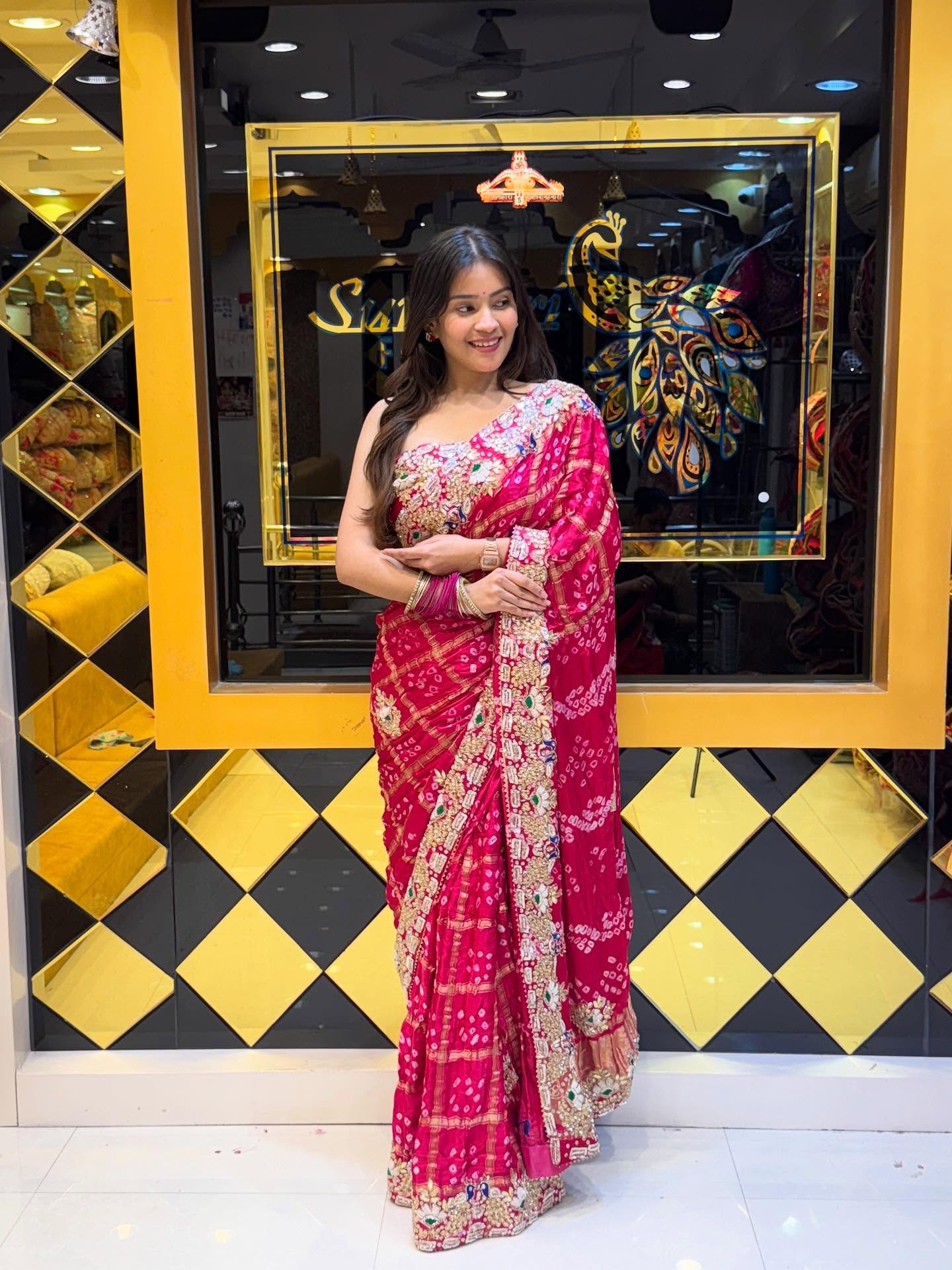 Traditional Pink Ghatchola Saree