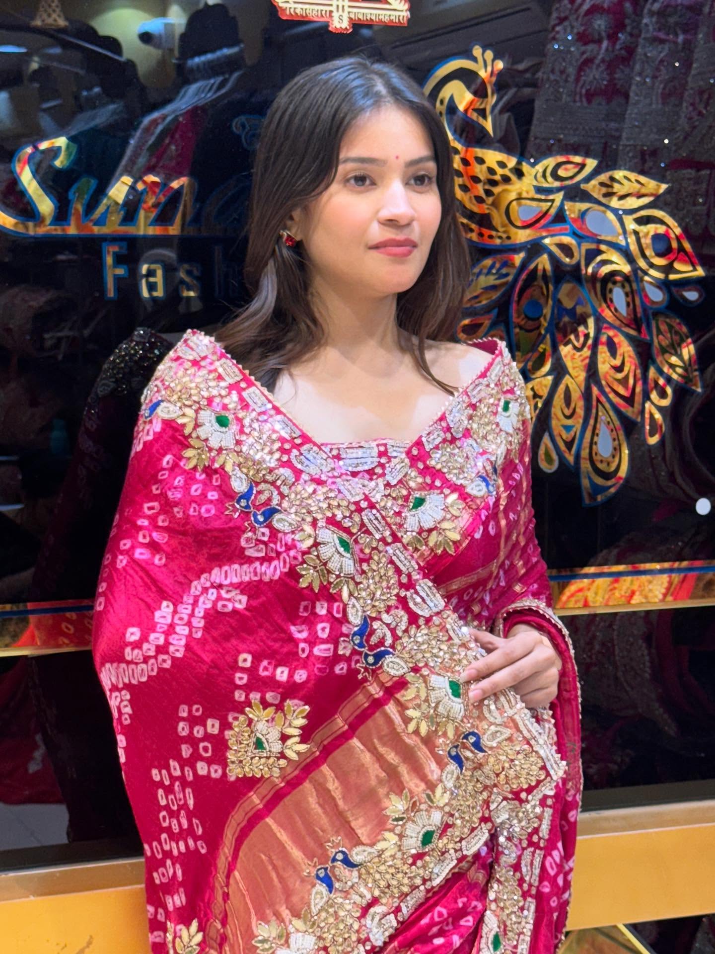 Traditional Pink Ghatchola Saree