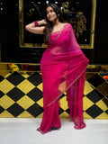 Hot Pink Handwork Ombre  Saree (114)