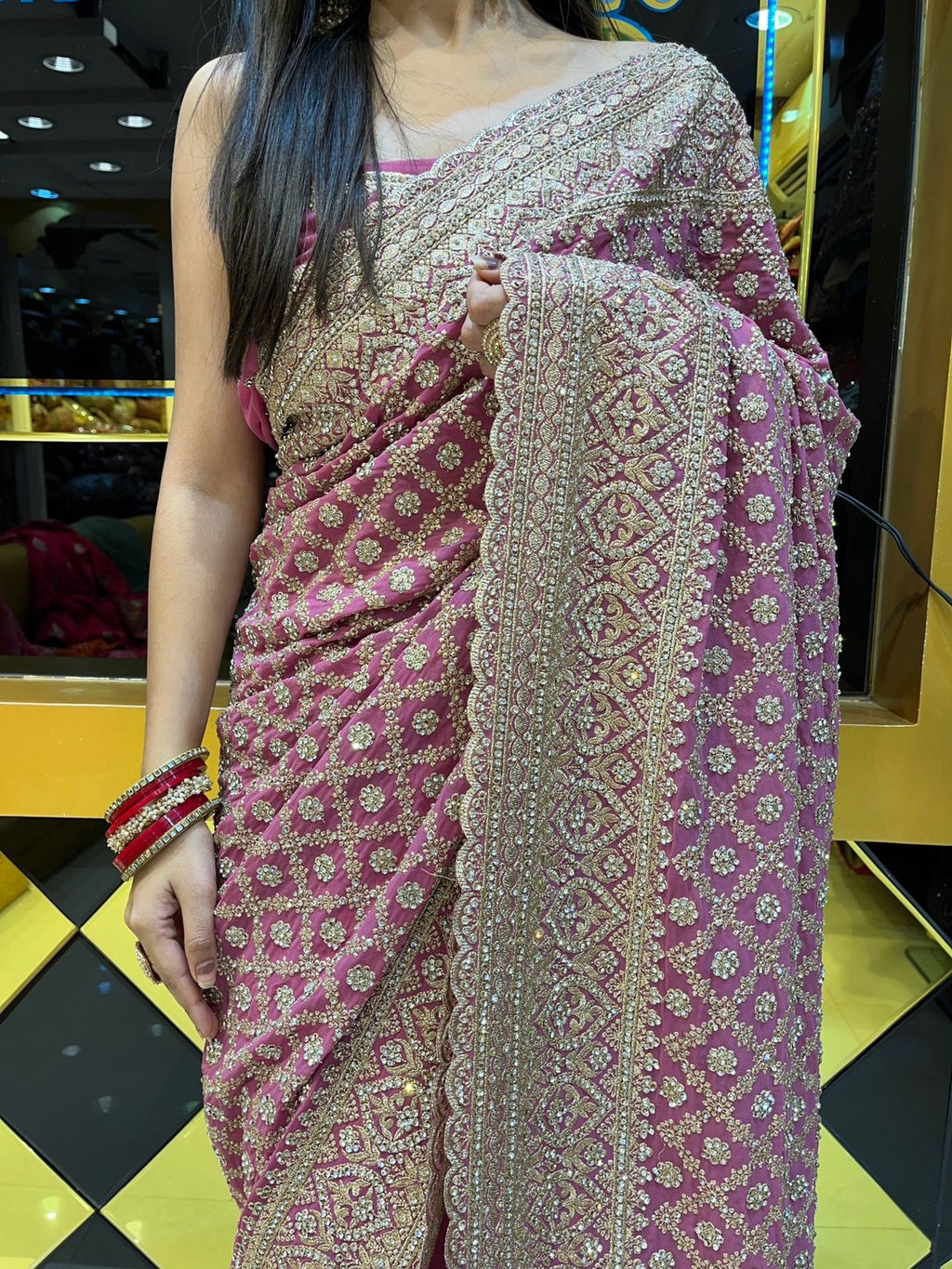 Pink Bridal Saree