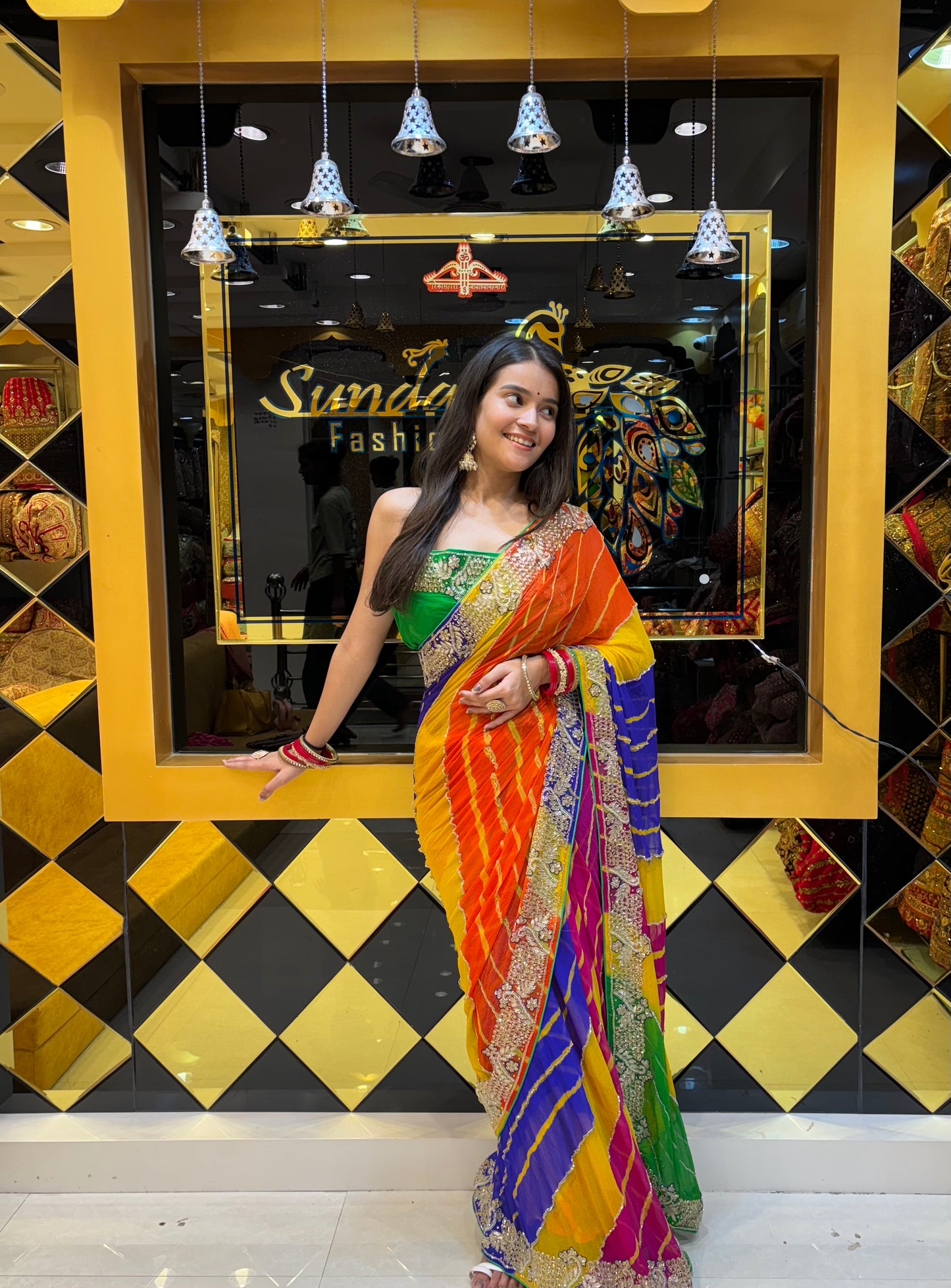 Multi-Leheriya Saree