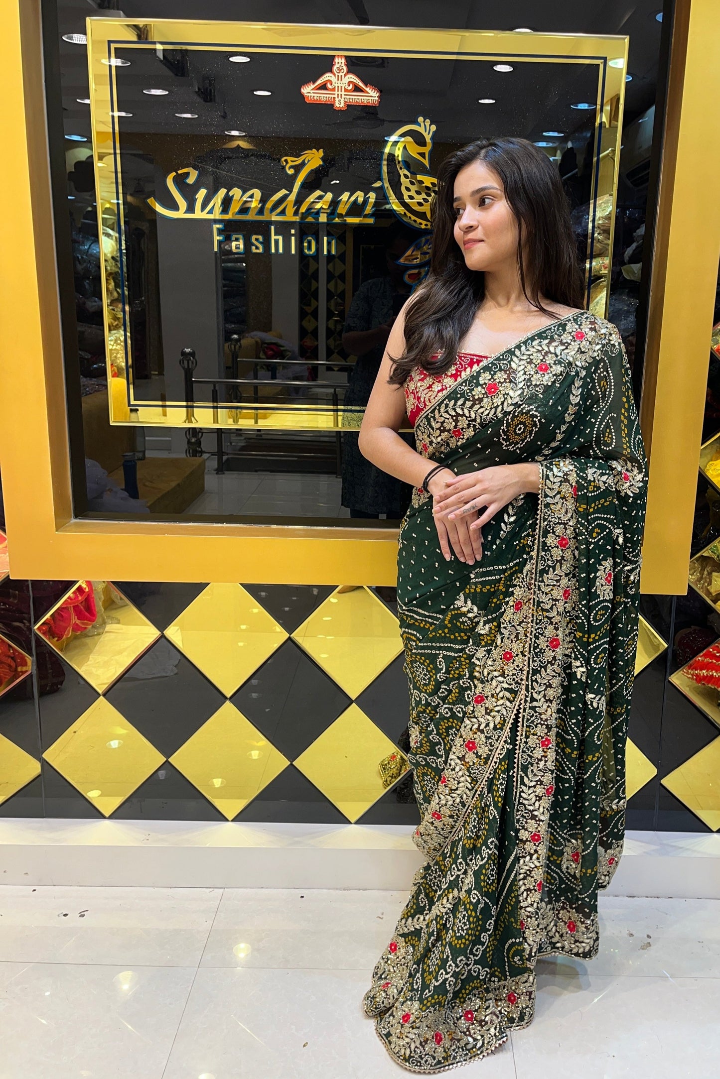 Jodhpuri Bandhej Saree