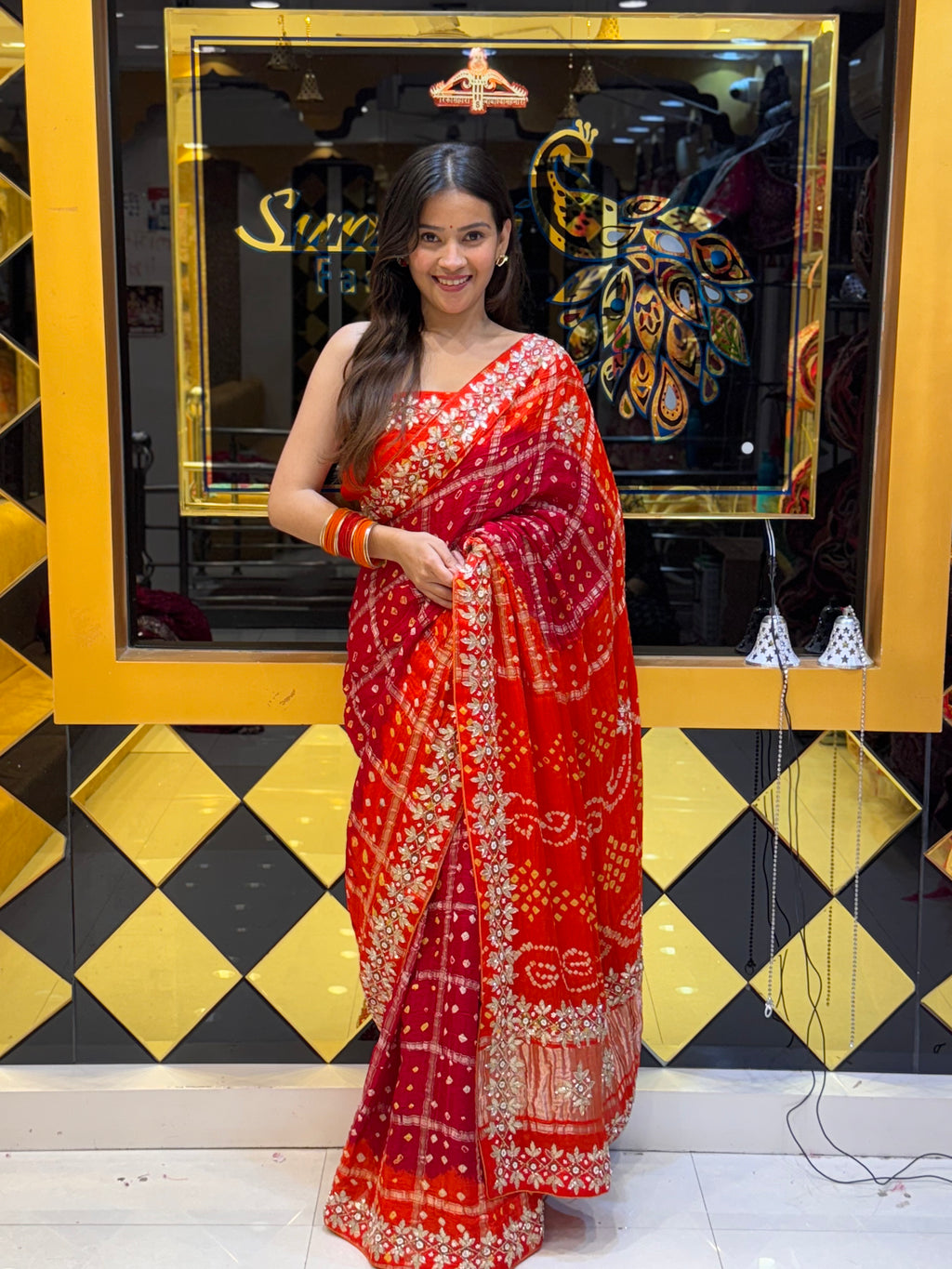 Gaji Silk Ghatchola Gotapati Work Saree (126)