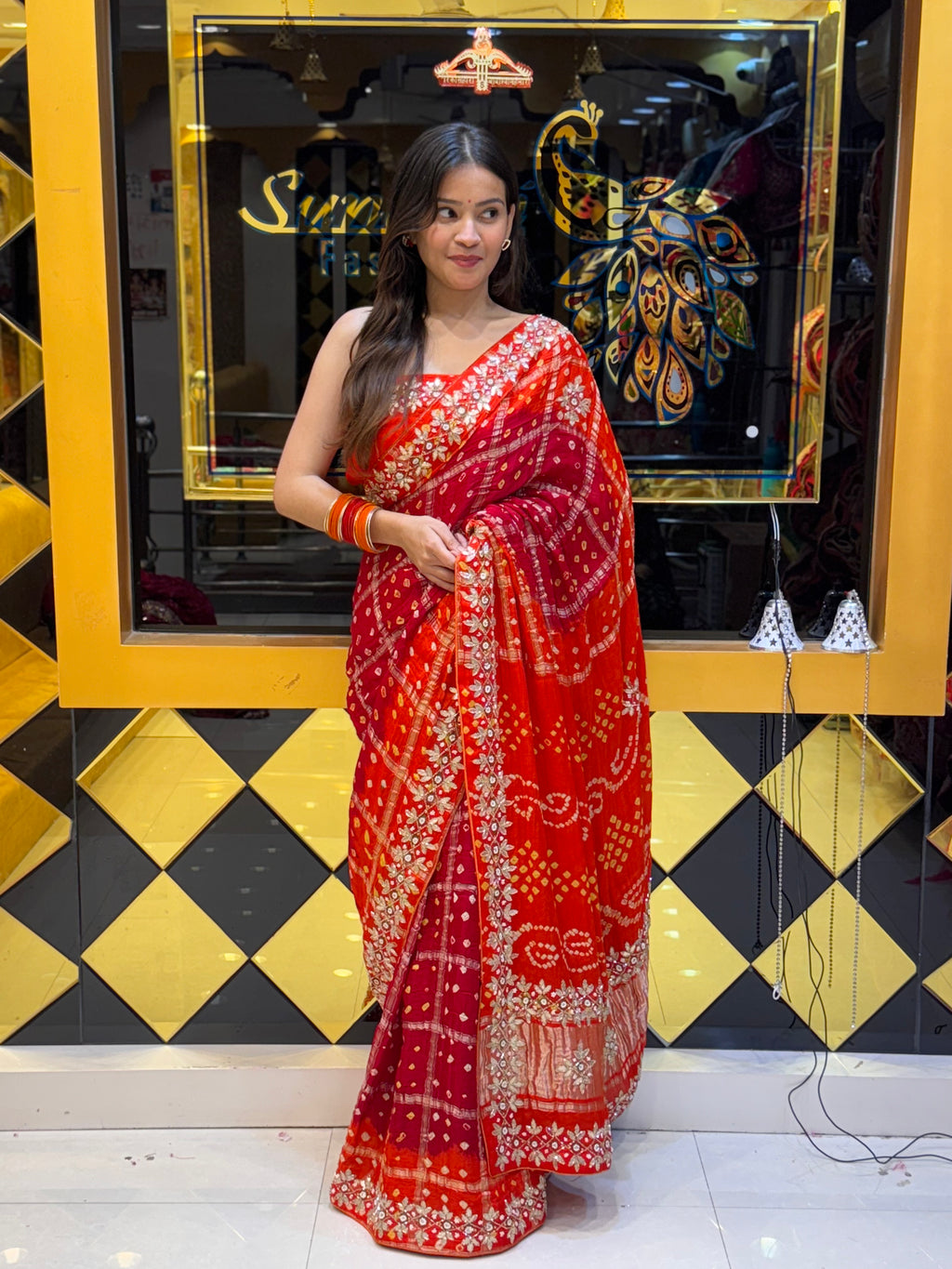 Gaji Silk Ghatchola Gotapati Work Saree (126)