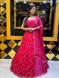 Hot Pink Premium Handwork Lehenga Set (128)