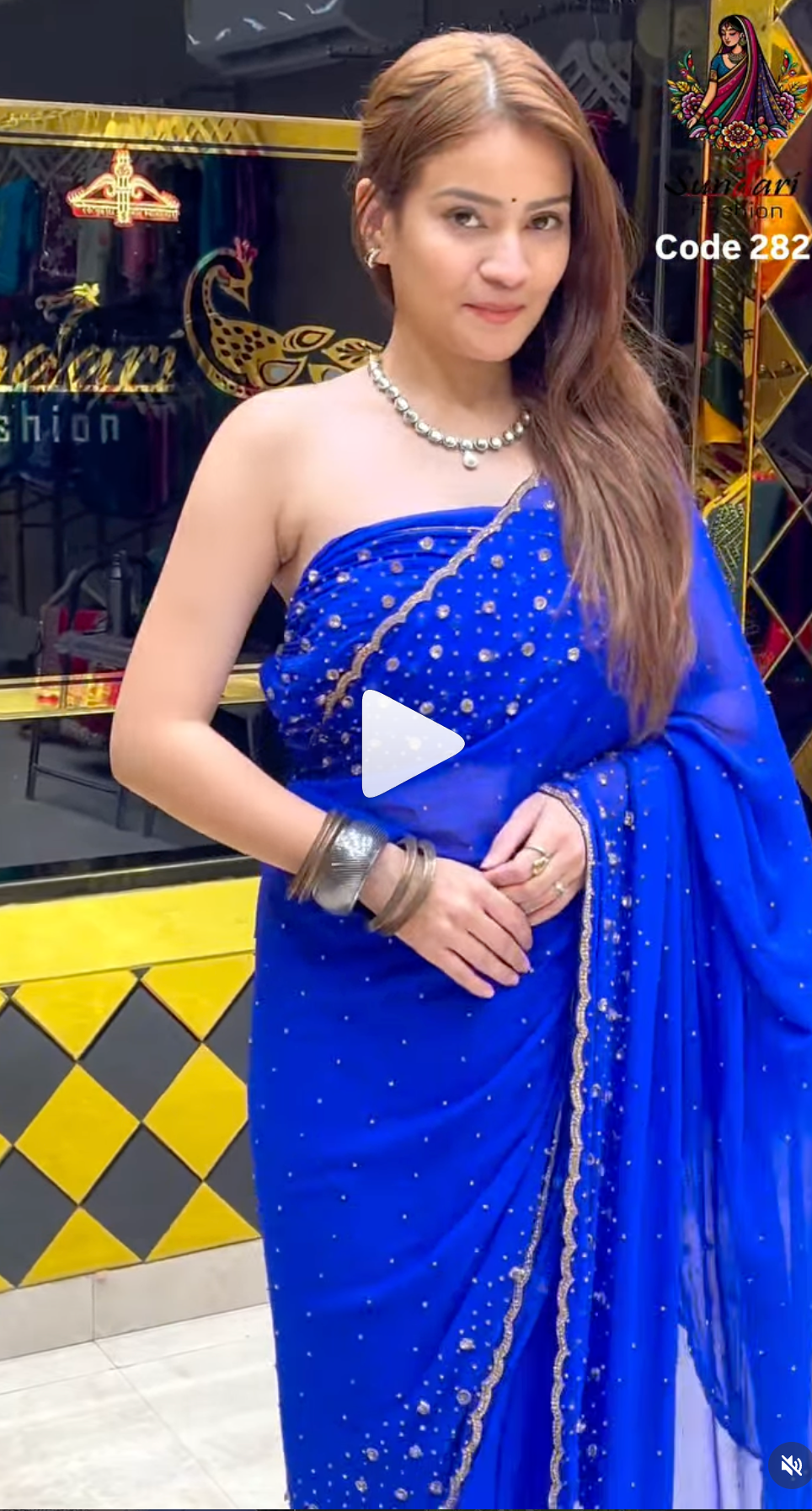 Celebrity Style Designer Handcrafted  Royal Blue Saree (282)