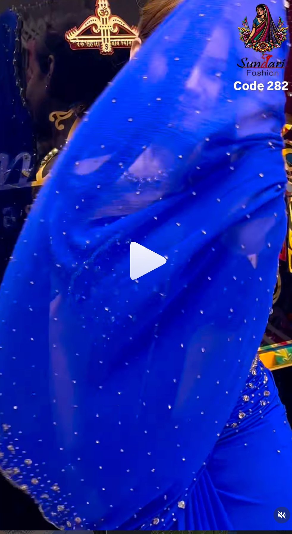 Celebrity Style Designer Handcrafted  Royal Blue Saree (282)
