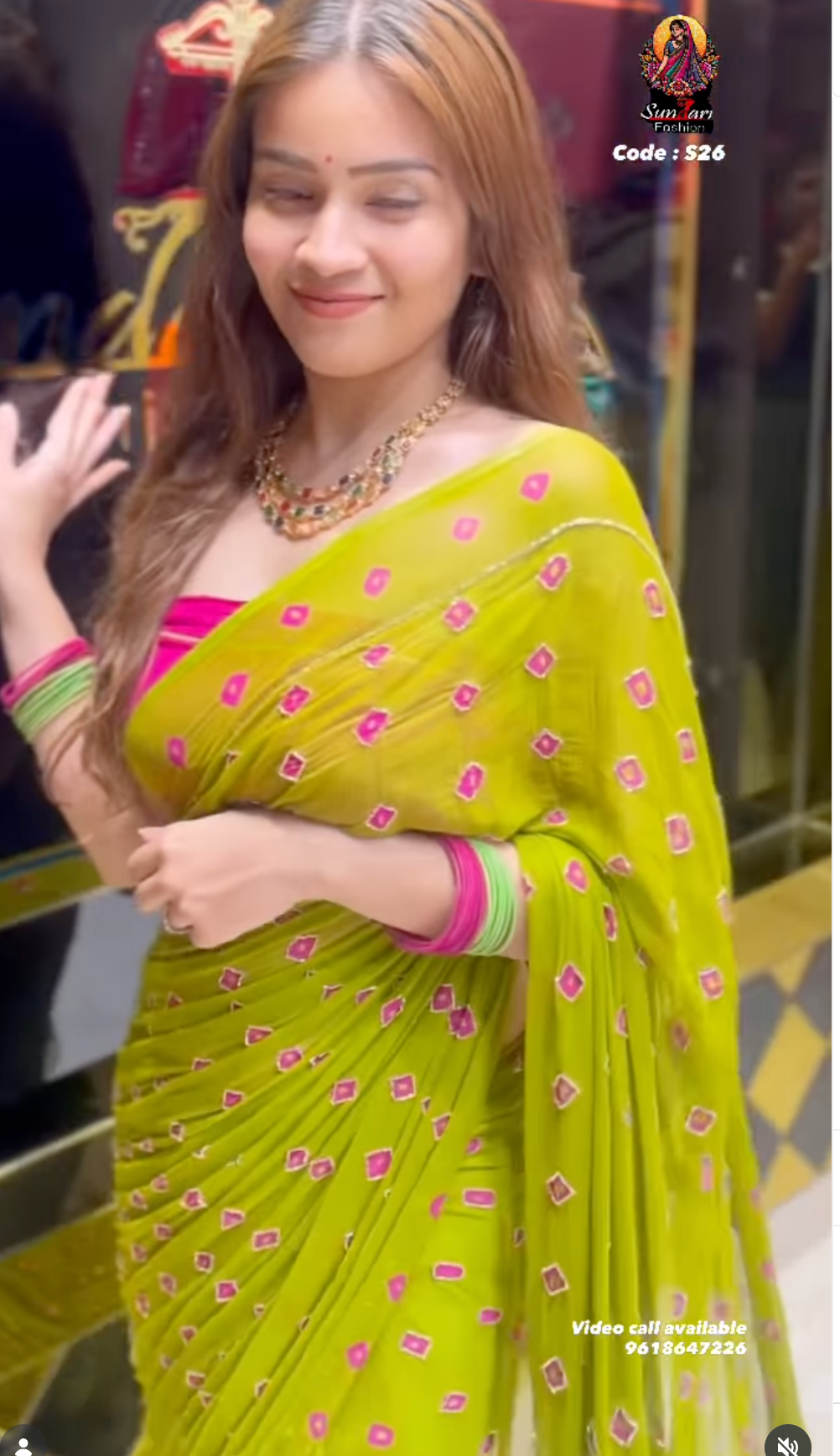 Green Pure Chiffon Bandhani Handcrafted saree (S26)
