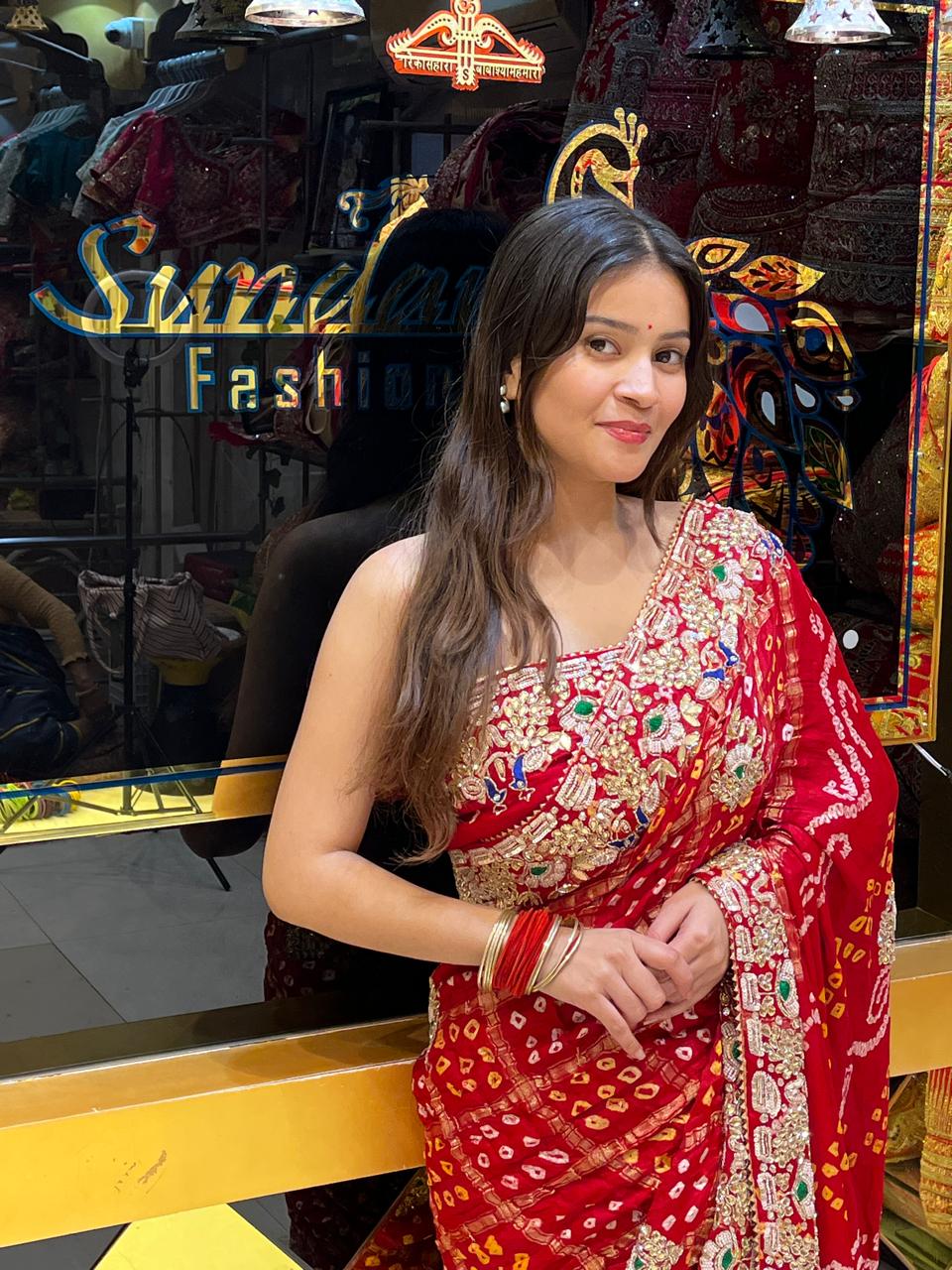 Traditional Red Ghatchola Saree