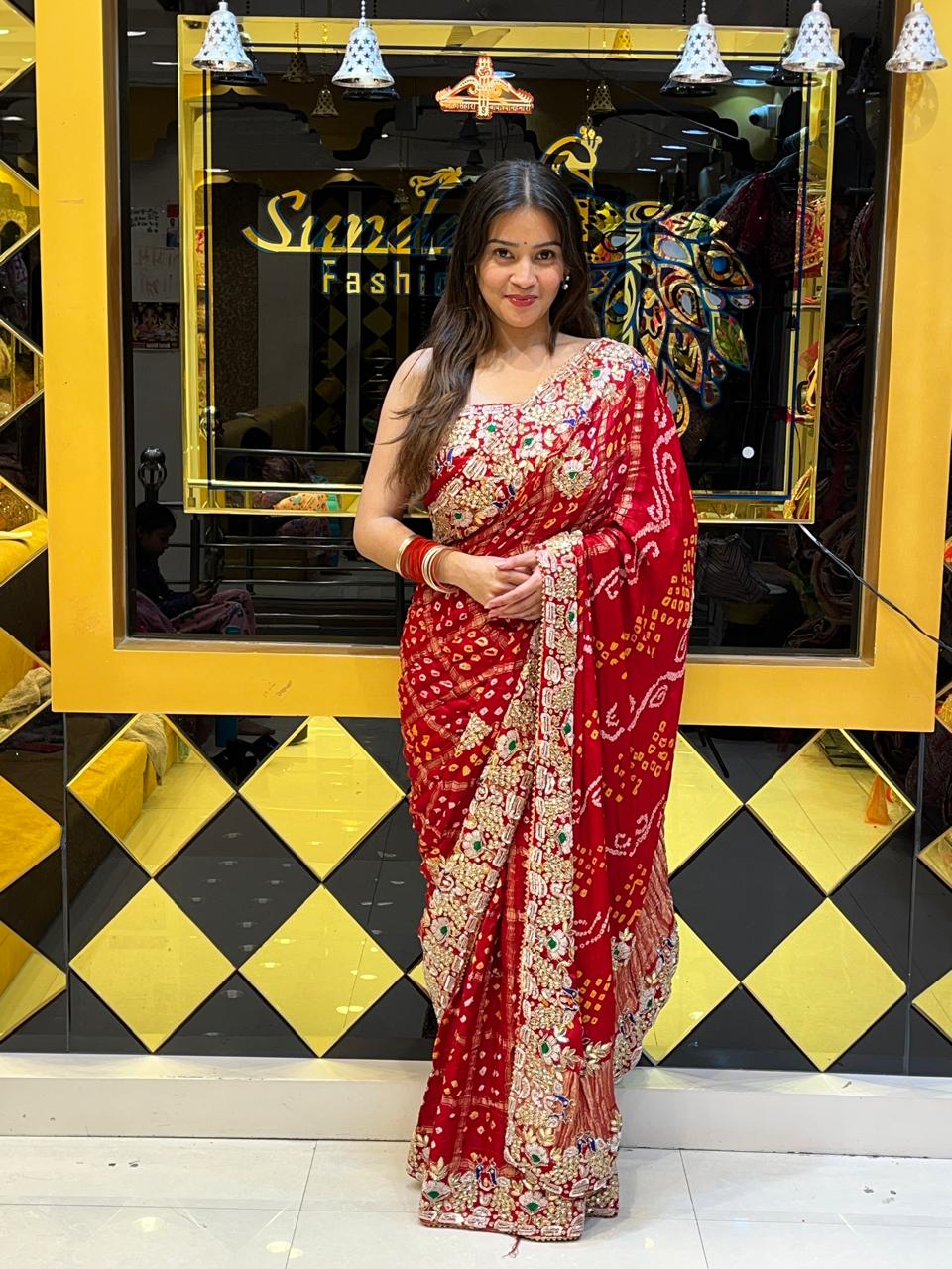 Traditional Red Ghatchola Saree