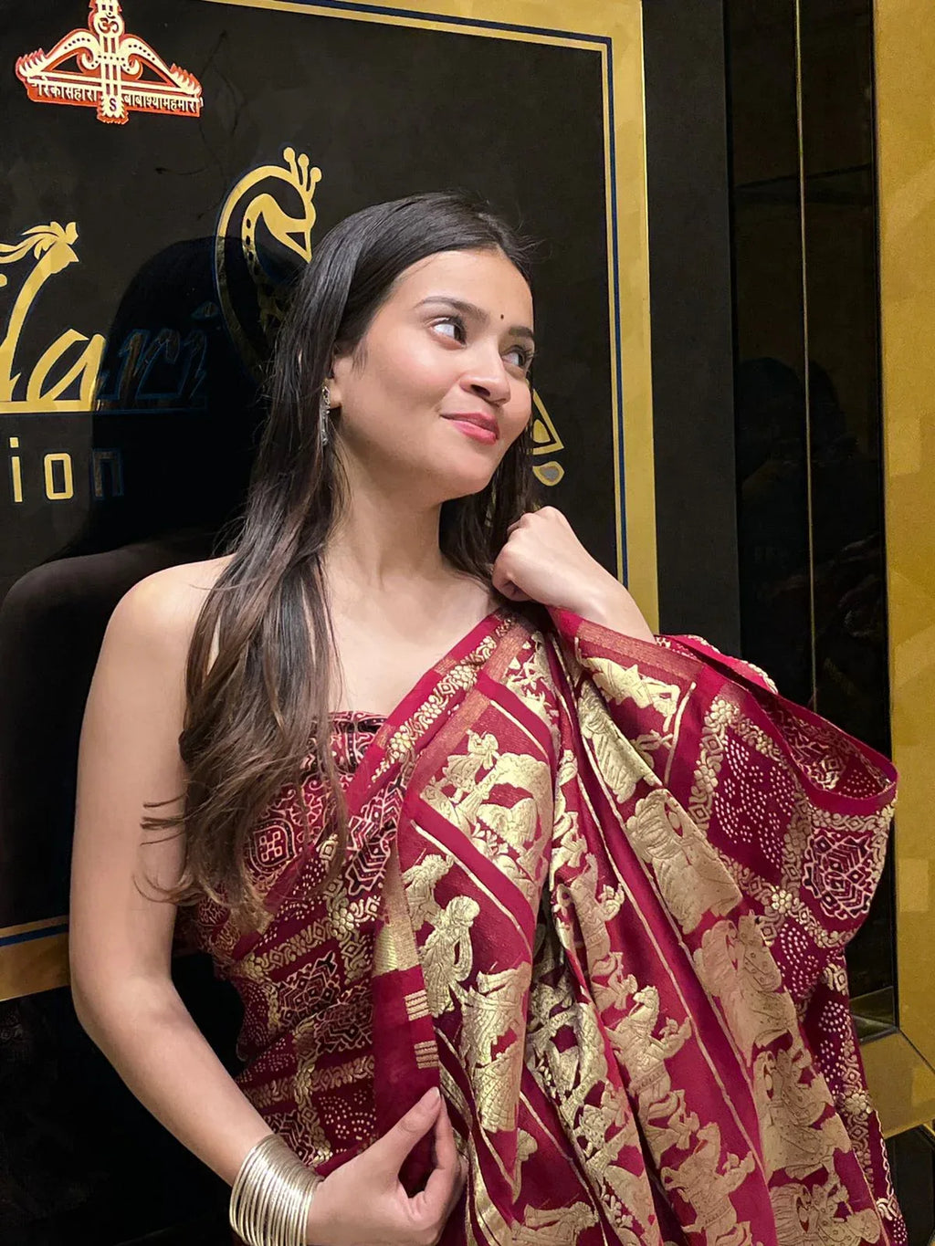 Premium Gajji Silk Red Saree (142)