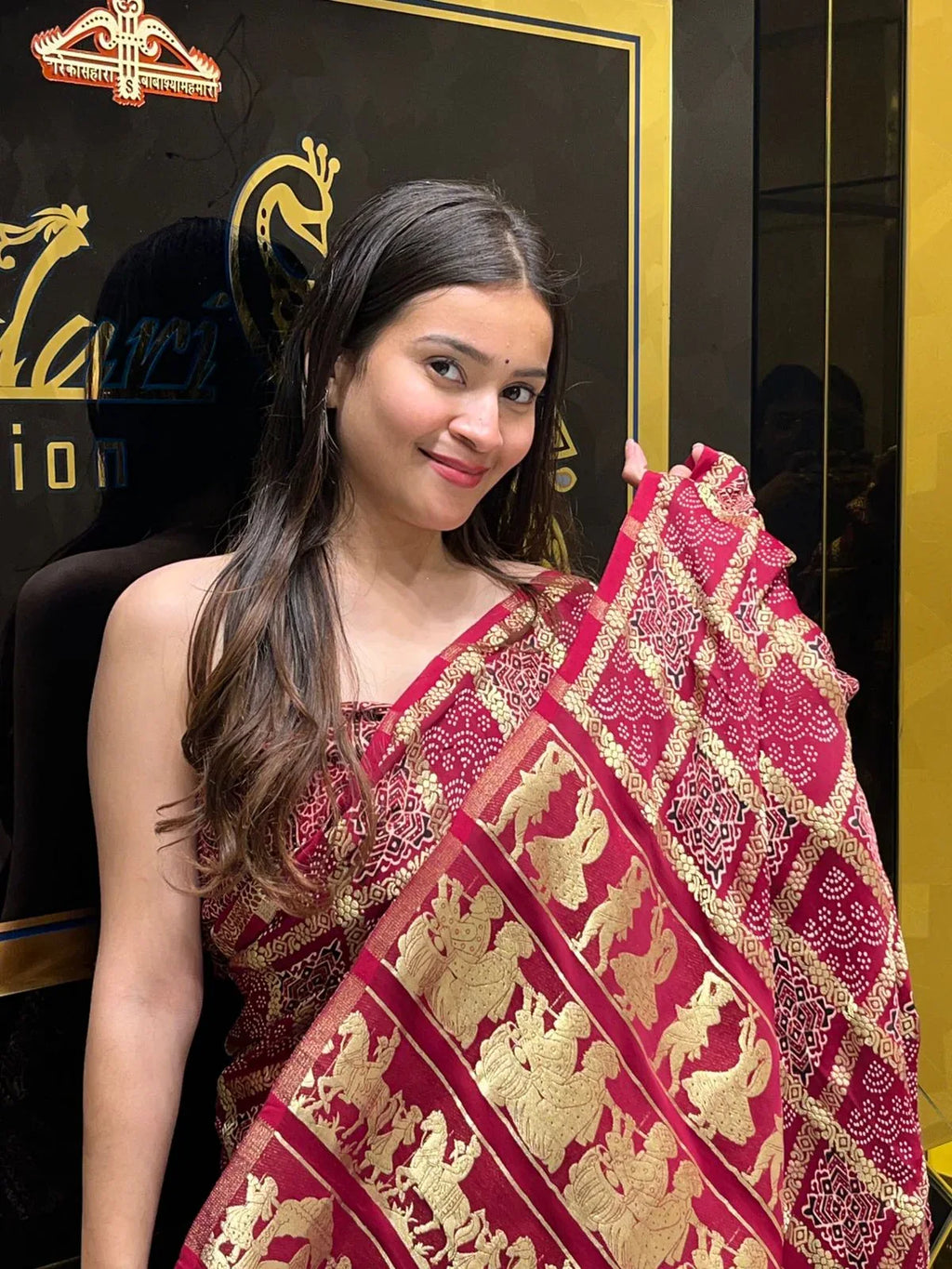 Premium Gajji Silk Red Saree (142)