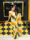 Pure chiffon elegant lehariya saree (147)