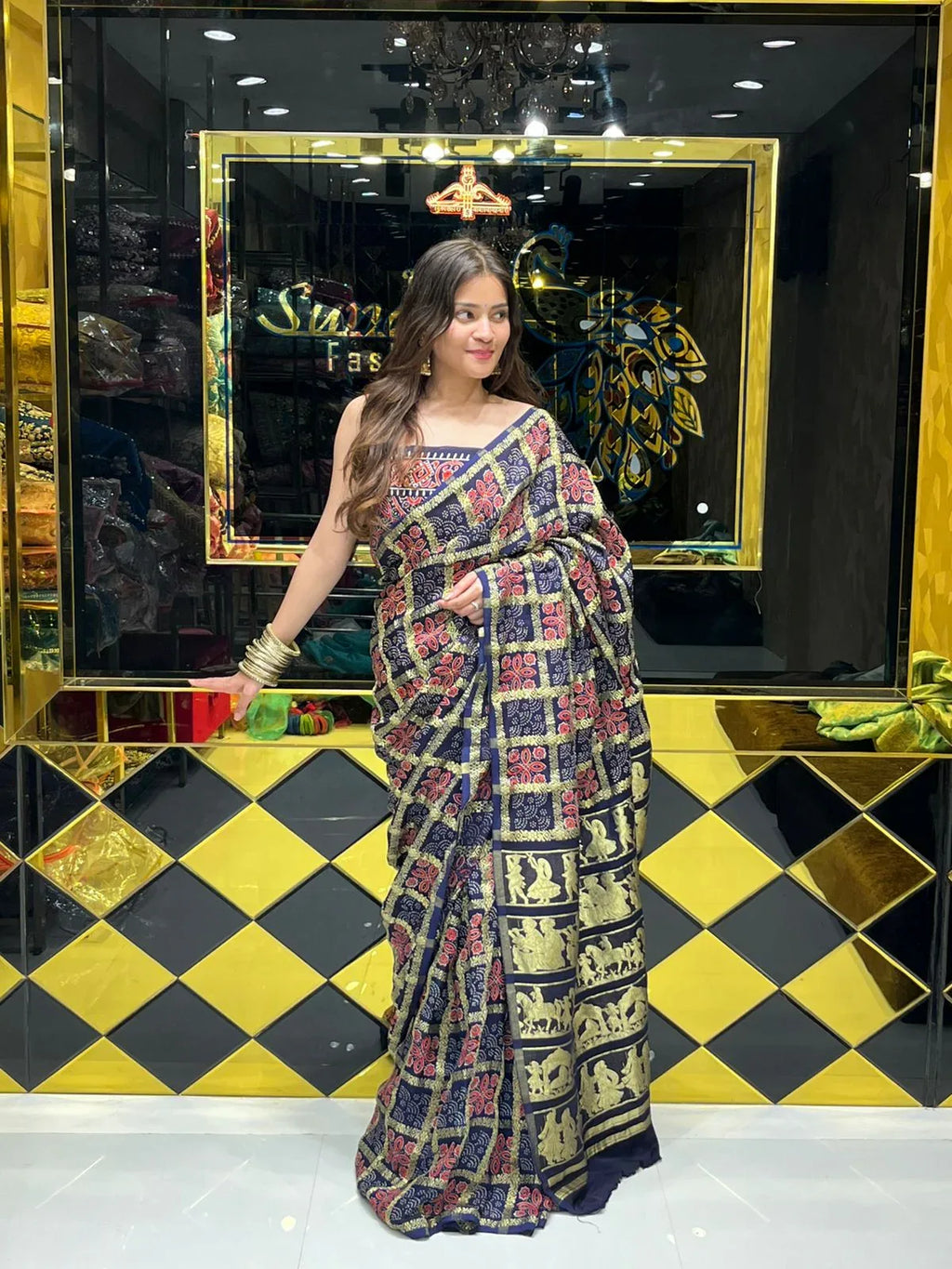 Premium Gaji Silk Blue Saree (152)