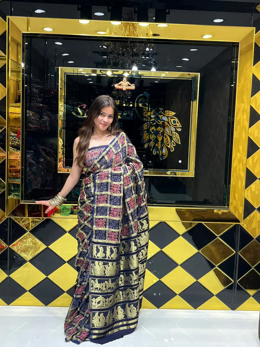 Premium Gaji Silk Blue Saree (152)
