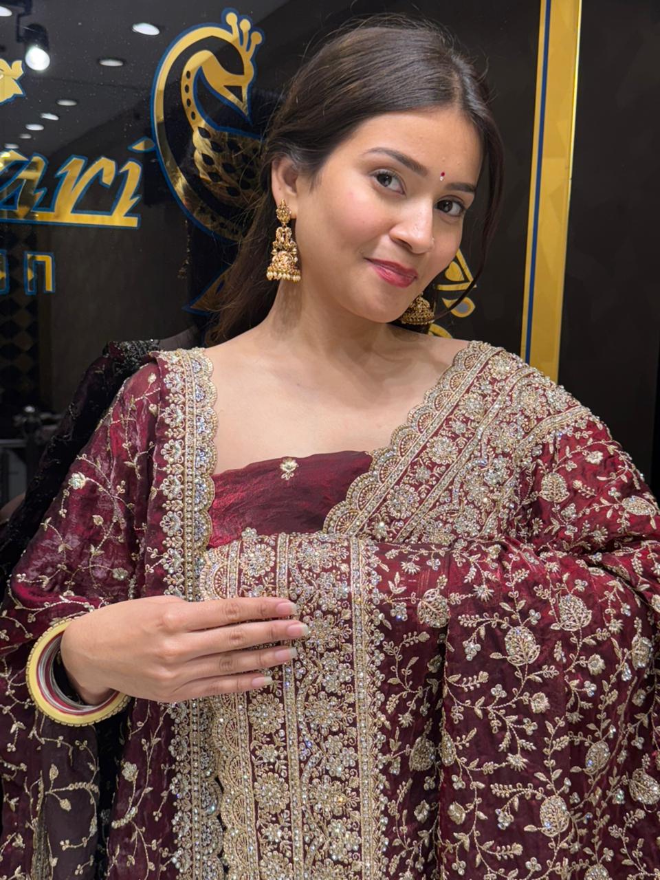 Red  Premium  Saree Dupatta Set (159)