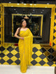 Yellow Pure Chiffon Premium Handwork Saree (162)