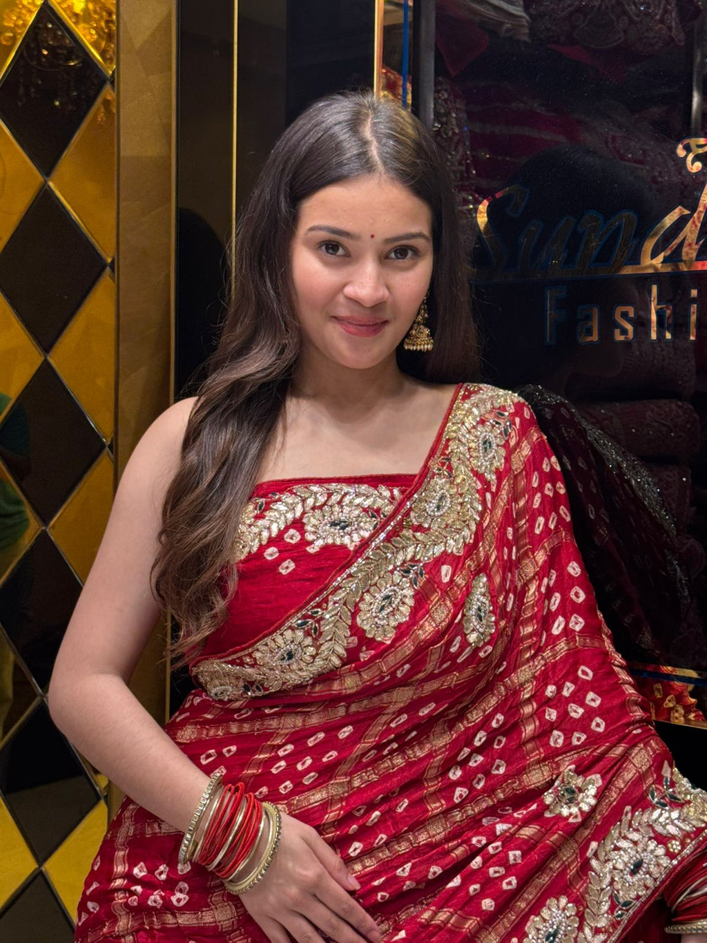 Red Traditional Gharchola Saree (164)