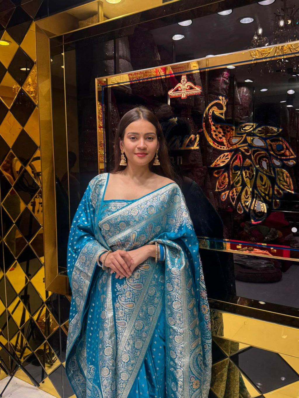 Kanjivaram Silk Blue Saree (169)