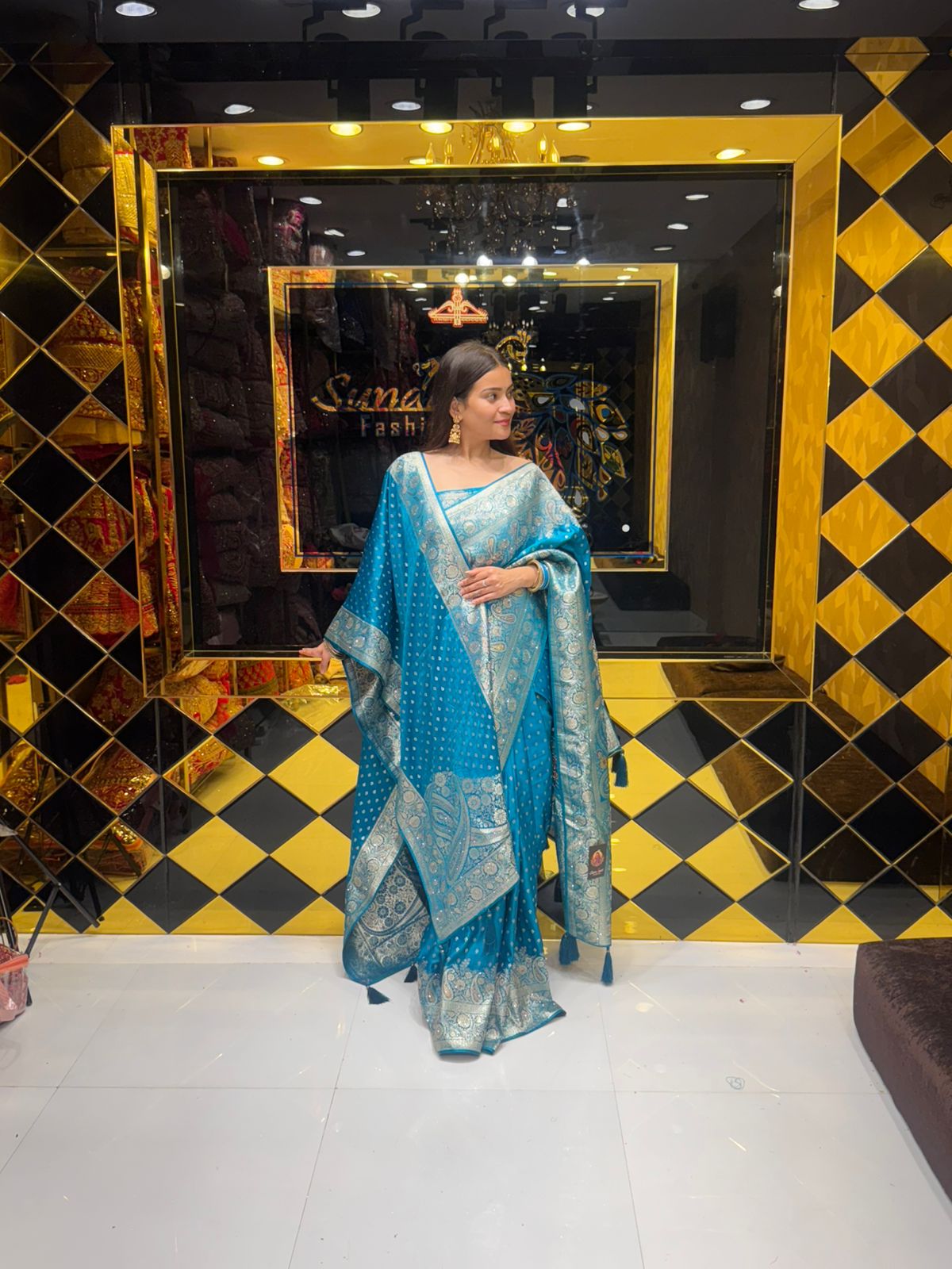 Kanjivaram Silk Blue Saree (169)