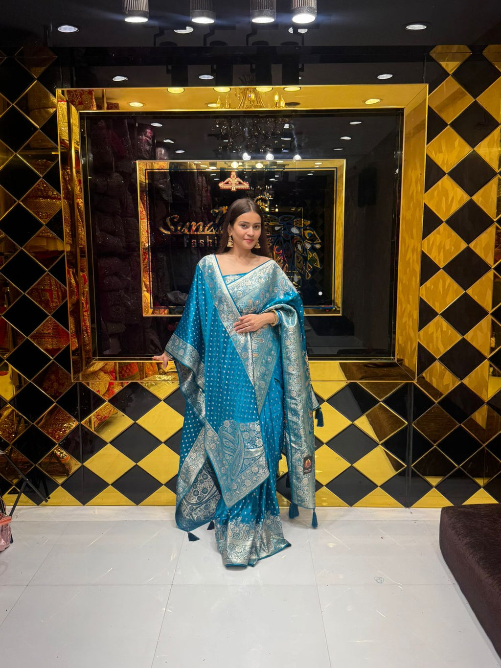Kanjivaram Silk Blue Saree (169)