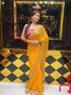 Mustard Colour Pure Chiffon Bandhani Heavy Handwork Saree (172)
