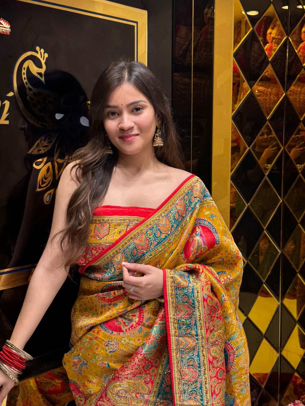 Mustard Gajji Silk Designer Saree (171)