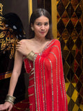 Red Original Mirror Work Saree (173)