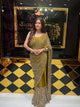 Golden Green Glass Silk Zarkan Premium Saree (175)