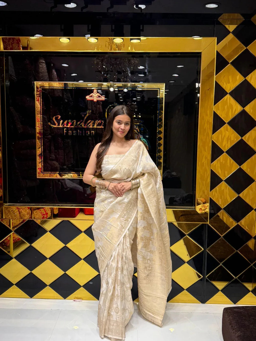 White Zari Weaving Work HO Silk Saree (176)