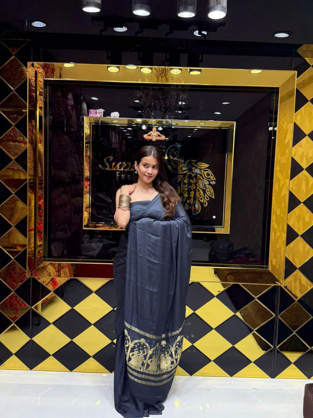 Grey Gajji Silk Zari Weaving Designer Saree (177)